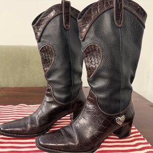 Elegant Brown Leather Women's Boots